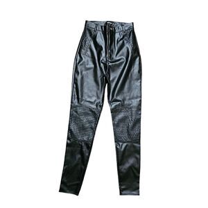 Women's MISSGUIDED High Rise Vegan Leather Pants  Size 2